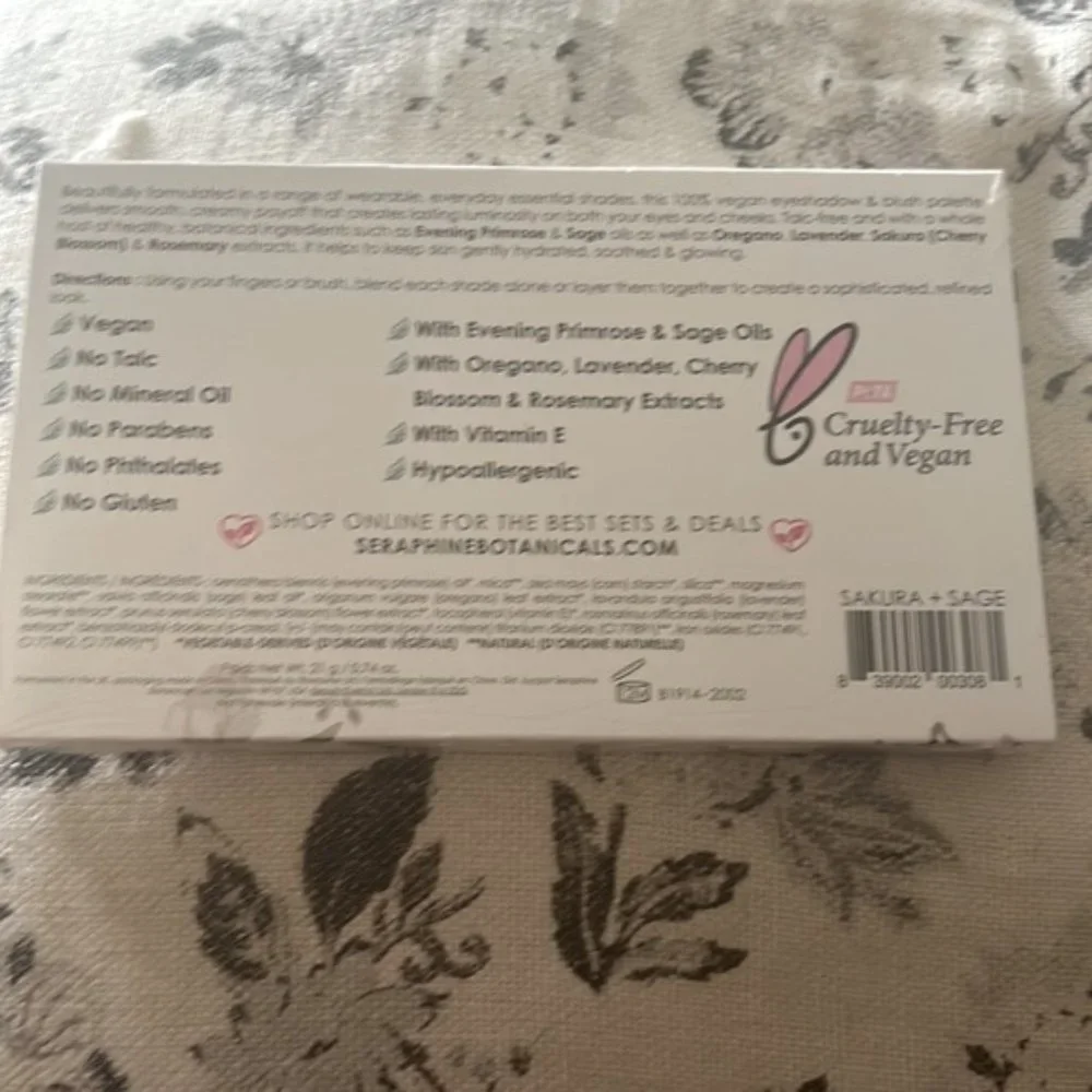 Sakura + Sage - Vegan Eyeshadow & Blush Palette- NEW SEALED